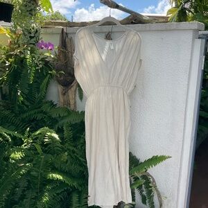Mahina Lovely Cream Colored Boho Style Long Dress